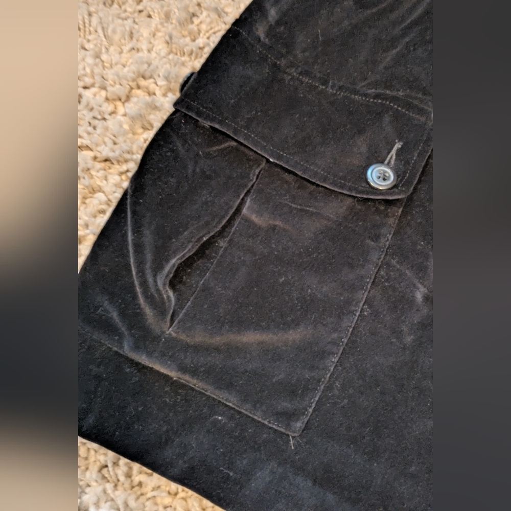 Vintage Eddie Bauer Black Velvet Wrap Cargo Skirt Size 12 - Picture 2 of 8